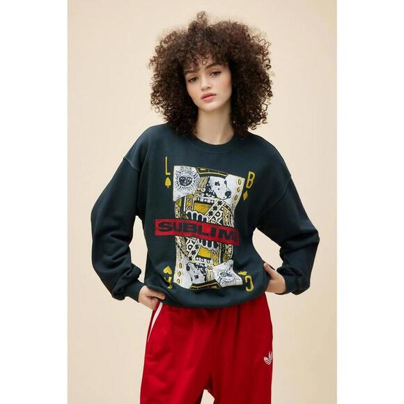 Daydreamer Tops - 011 Daydreamer Sublime Playing Card Oversized Sweatshirt (Size Small, NWT)